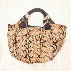 Roxbury Snake Embossed Large Shoulder Bag